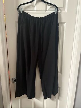 Garage low mid rise linen pants